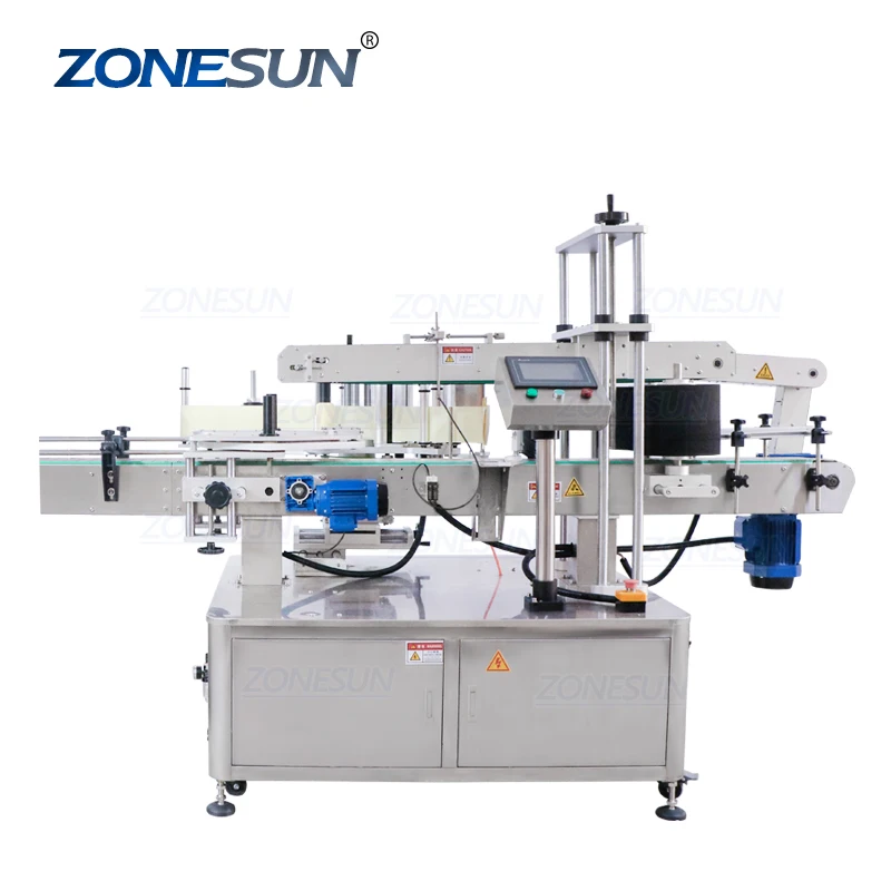 ZONESUN ZS-TB600T плоская квадратная наклейка самоклеящаяся прямоугольная бутылка трехсторонняя маркировка аппликатор автоматическое