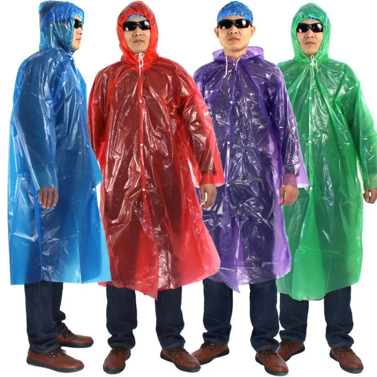 Portable Disposable Poncho Raincoats for Men Women Rain Poncho Emergency Fisherman Rain Coat
