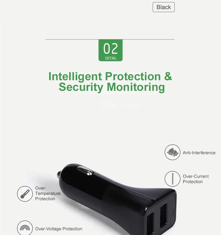 Cheap Price Promotional Mini Portable 2.4A Dual Usb Car Charger Quick Charging for ip samsung