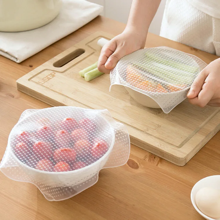 microwave multilayer stackable dust proof plate wrap food net silicone cover lids for container