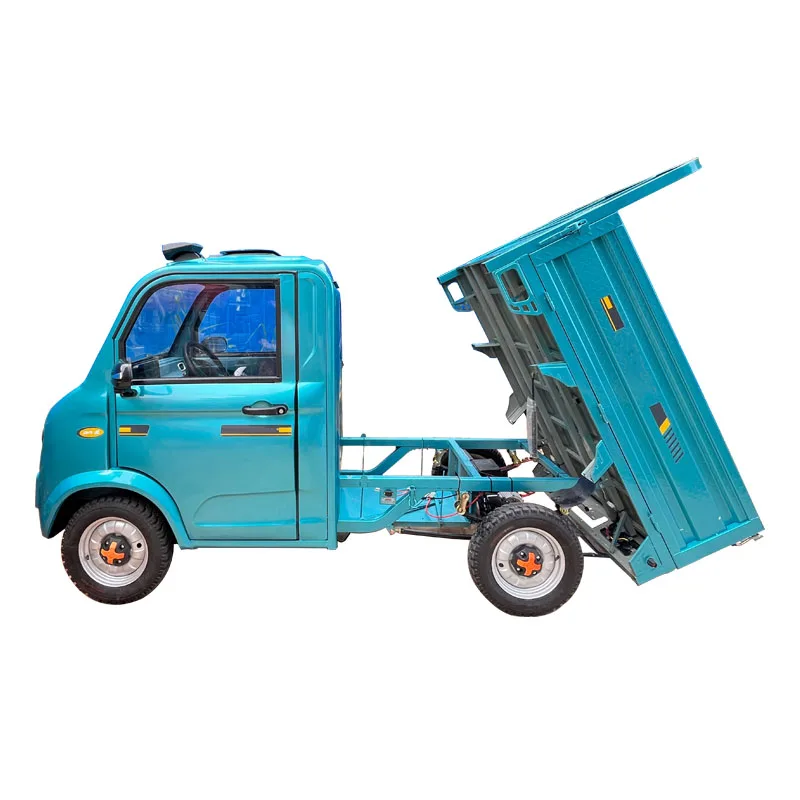 Electric 3-Wheel Pickup Mini Truck Four-Wheel Motorized Cargo And Passenger Vehicle With 60V Voltage Closed Body Type