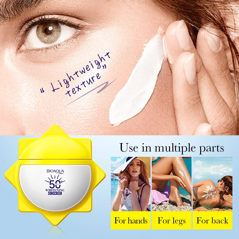 OEM ODM Korea BIOAOUA Skincare Anti Aging Sunscreen SPF 50+ PA+++ Waterproof Whitening Uva & Uvb Sun Protection Sunblock Cream