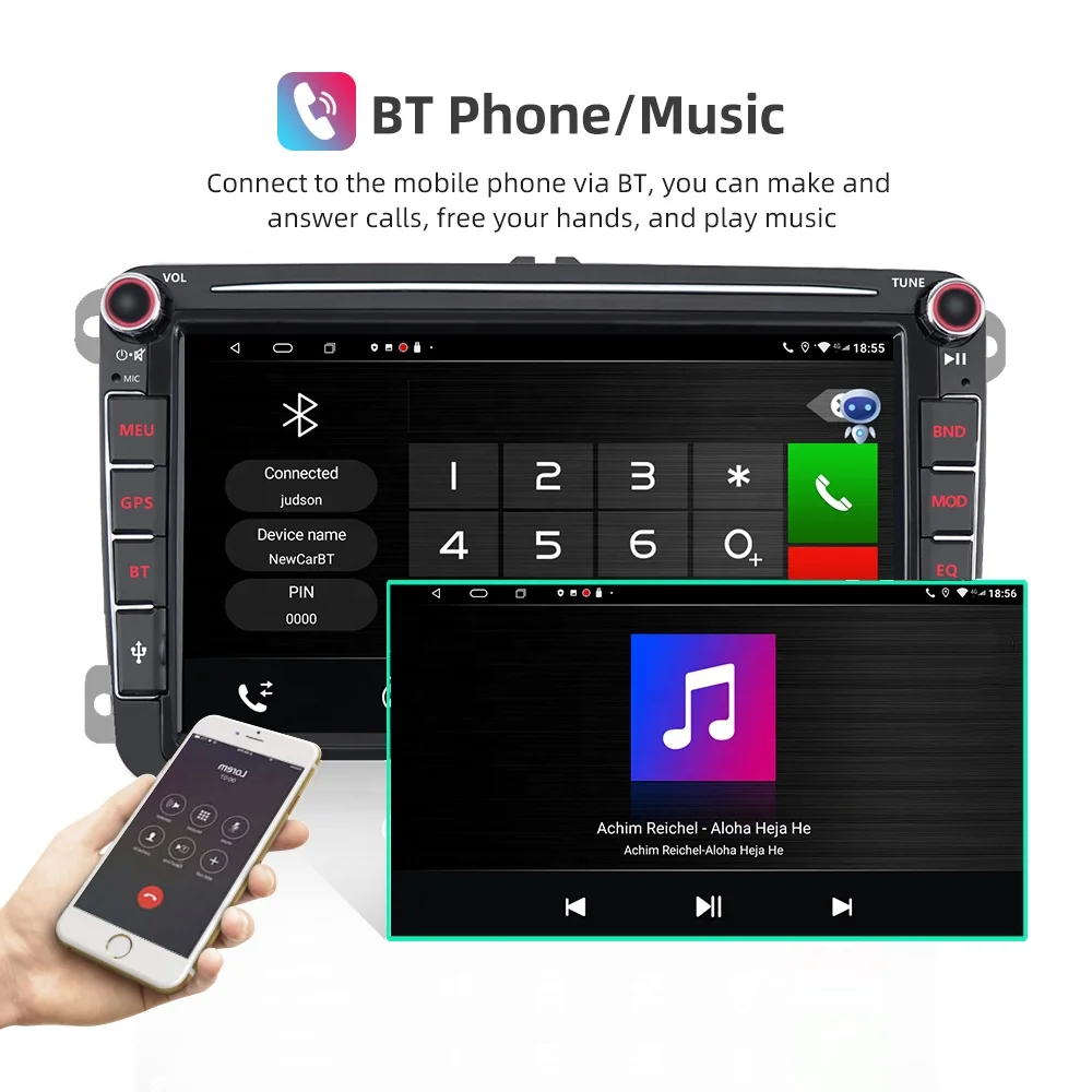 Автомагнитола для Vw Crafter, мультимедийная стерео-система на 8 дюймов с сенсорным экраном и поддержкой Bluetooth, подходит для Vw Passat CC