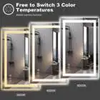 Waterproof Defogger Illuminated Mirror Large Rectangle Smart Touch Switch Bathroom Mirror with LED