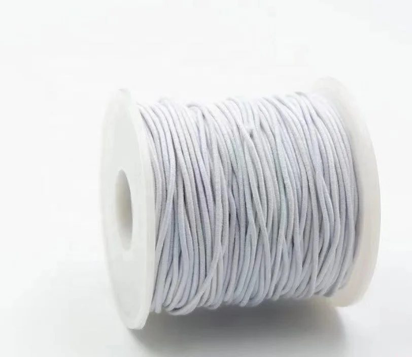 Black cord elastic rope band knot strings 2mm  3.5mm 4mm 5mm 6mm 7mm elastic rope for Hang Tag