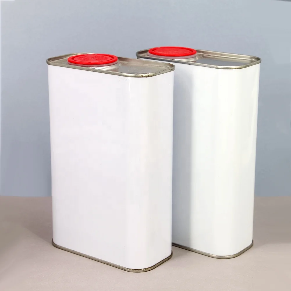 Wholesale 1L Rectangular Metal Tin Container Empty Engine Oil Tin Can With Plastic Cover