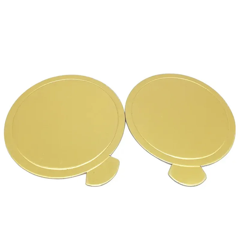 Wholesale Custom Mini Round Square Triangle Rectangle Cake Base Board Gold With Tab