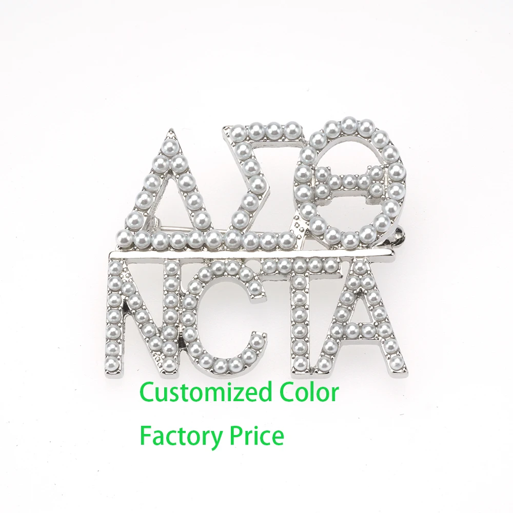 Custom Womens Brooches Pins Women Rhinestone Words Pin Metal Accessories Ladies Logo Broches Name Pearl Brooch