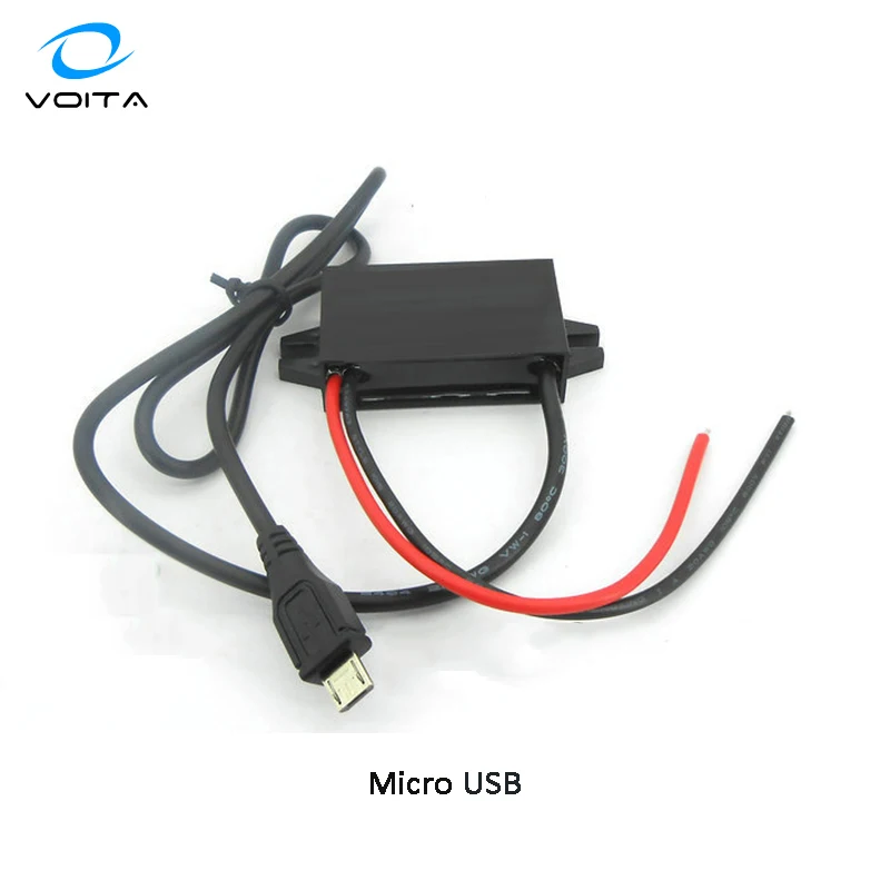 Power adapter 12v to 5v step down converter usb c micro female mini port for phone& car charging