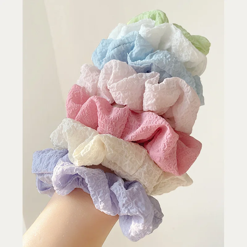 Spring style sweet and fabric scrunchies can be paired with anything for girls and women