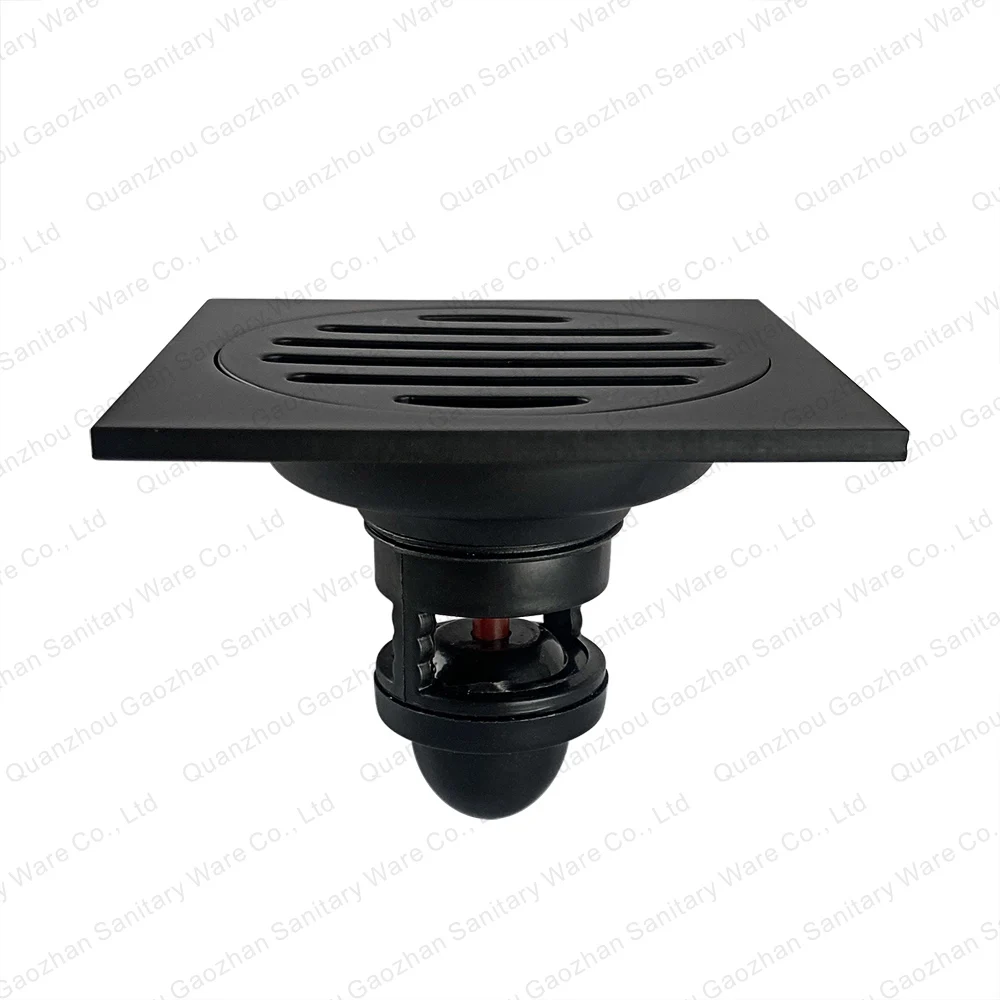 4 Inch Square Shower Drain with Removable Cover Grate, Stainless Steel Anti Clogging and Odor Point Floor Drain Assembly