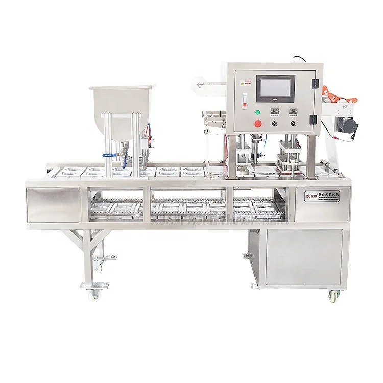 BG32 Automatic small water instant noodle jelly yogurt disposable paper plastic cup filling sealing sealer machine for water cup