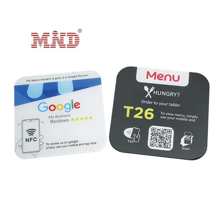 13,56 MHz NTAG 213 NFC акриловая табличка клейкая наклейка меню Google Review NFC Tag
