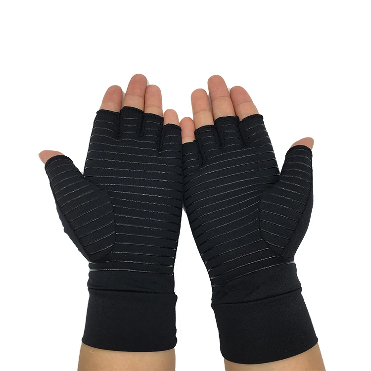 Custom Service Arthritis Gloves Breathable Half Finger Copper Compression Gloves Arthritis Gloves