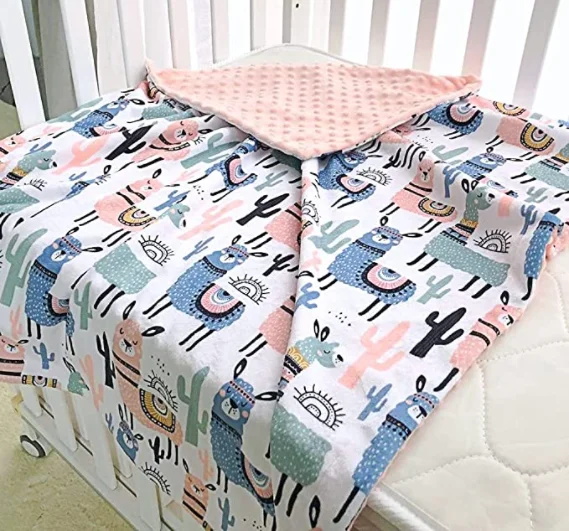 Super Soft Minky with Double Layer Dotted Backing for Newborn Best for Girl