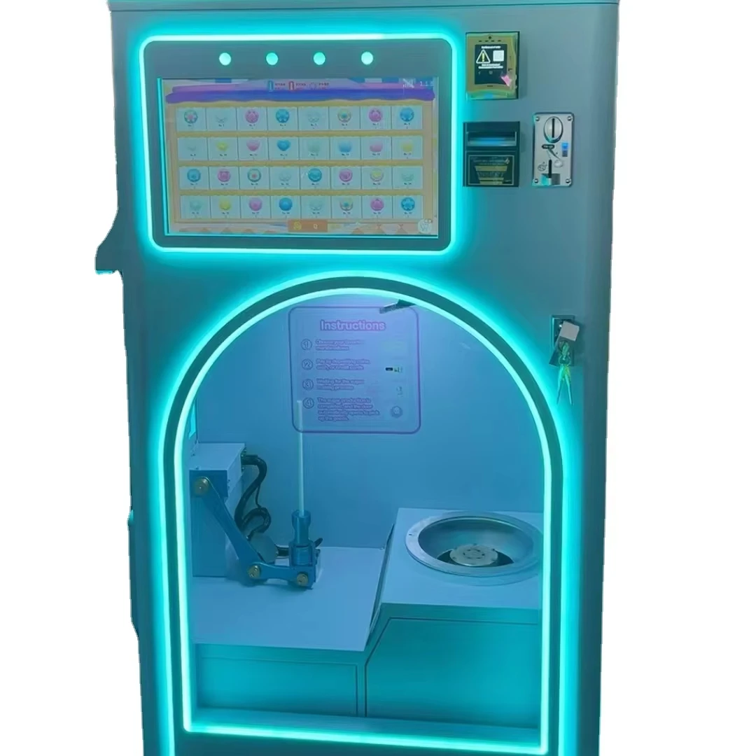 Coin Operated Automatic Cotton Candy Vending Machine Smart Smoothie Vending Machine With Bill Card Payment