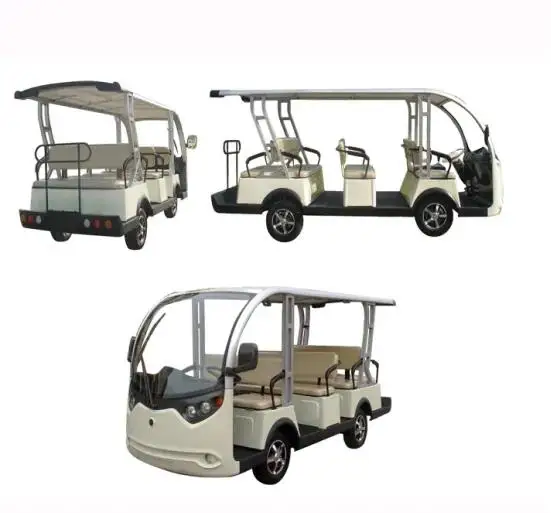 Luxury Electric Mini Electric Open Sightseeing Bus and Car 8 Passenger Shuttle Bus
