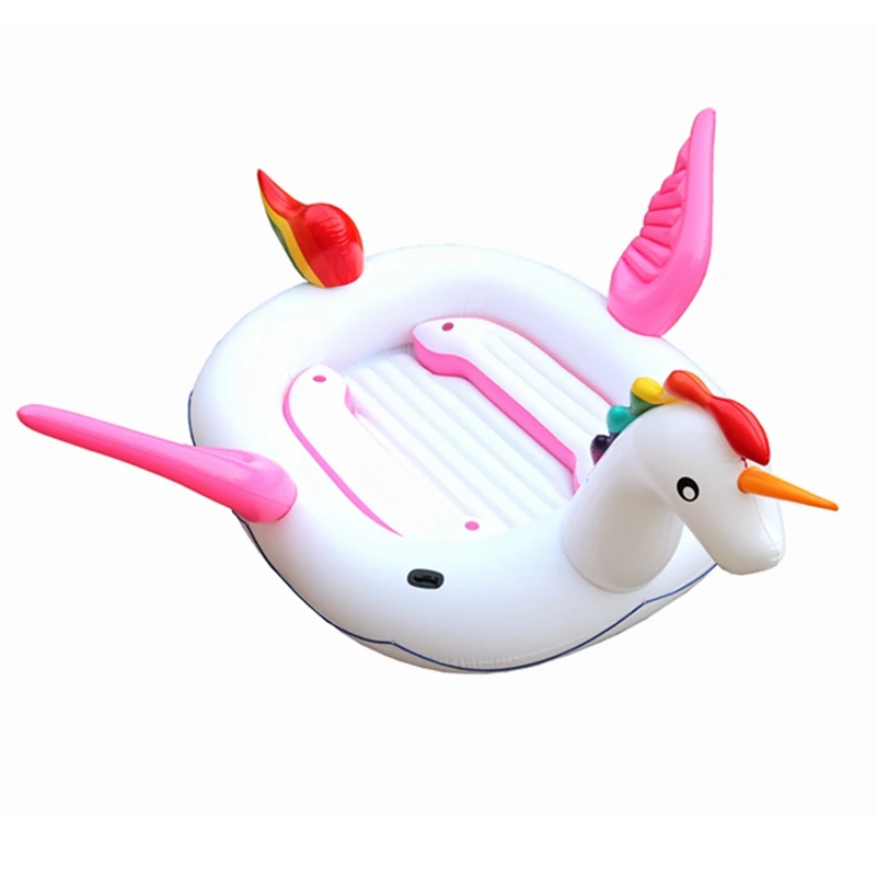 Huge 6 person Inflatable Unicorn Water Park Pool Toy Gigantic Flamingo Unicorn Inflatable Floating Island
