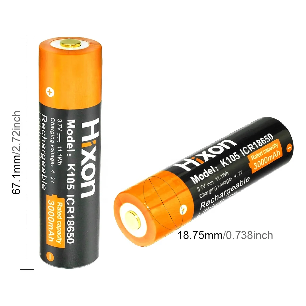 Цилиндрическая 18650 Батарея 3,7 V 3000mAh литиевая аккумуляторная батарея