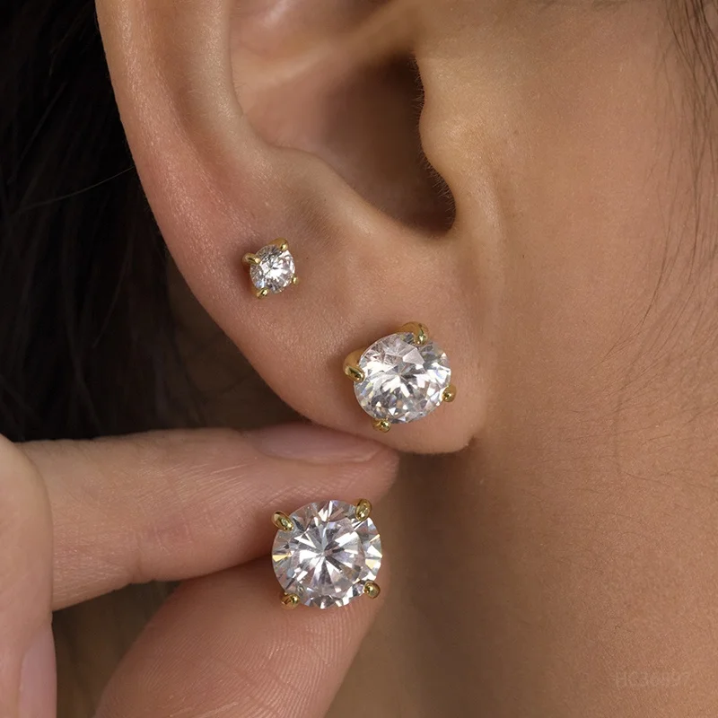 Оптовая продажа сверкающие Cz сердце Druzy свадебные женские серьги тонкой 18k 14k позолоченный 925 ювелирные изделия стерлингового