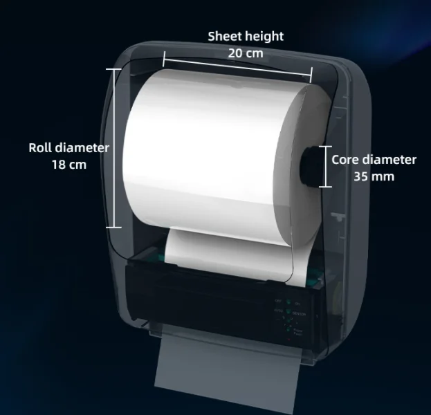 Wall mounted ABS plastic white black toilet automatic sensor paper tissue dispenser