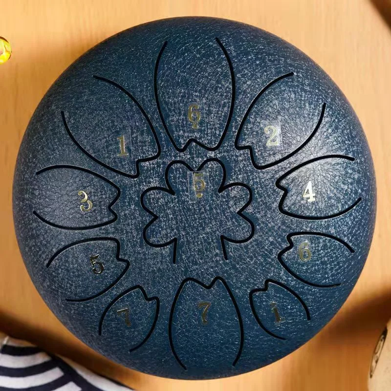 Carbon Handpan C/D Major 6 Inch 11 Notes Therapy Steel Hand Tongue Drum Rain Drum for students