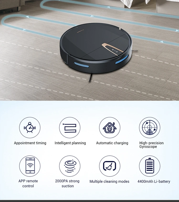 Deluxe upgraded automatic robot vacuum cleaner floor cleaning auto dust collector robotic vacuum cleaners with phone control