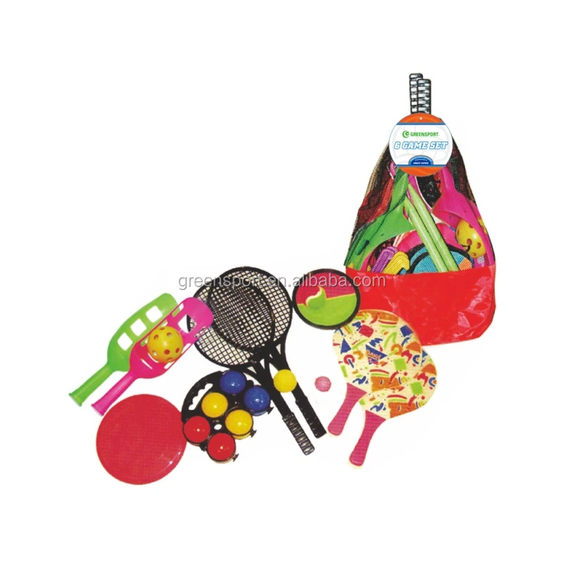 Мульти игры для спорта на открытом воздухе 6 игр комбинированный набор теннисная пляжная ракетка мяч откидной бросить поймать мяч летающий диск Спорт