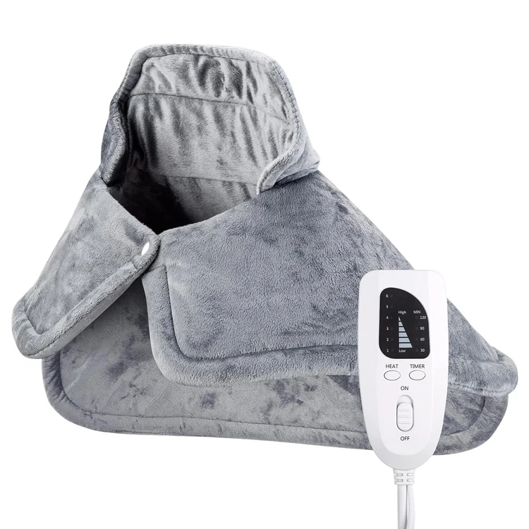 Superior Fleece Heating Shoulder Cape with Timing Function and Adjustable Temperature for Spine Comfort Thermal Instrument