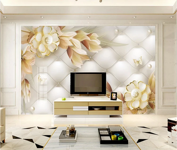 Украшения, элегантные обои с цветочным рисунком, мягкая упаковка, натуральный большой цветок, Настенные обои, украшение для дома из ПВХ