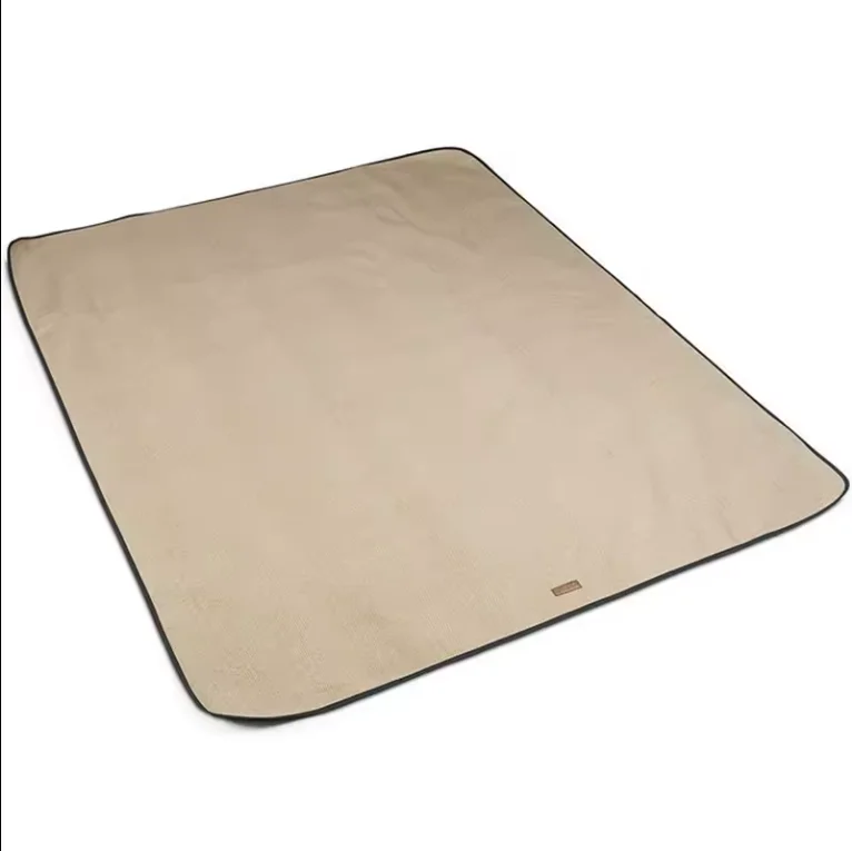 Custom Washable Oxford 3 Layers Outdoor linen and cotton canvas picnic blanket waterproof foldable picnic blanket with logo