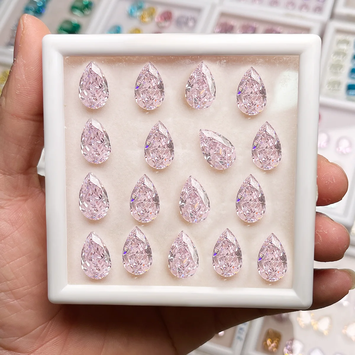 Pear Cut Synthetic Cubic Zirconia 8A High Quality Fancy Shape CZ Gemstone For Jewelry Crushed Ice Cut