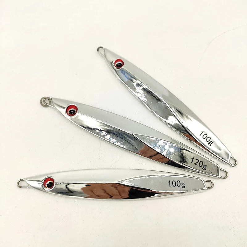 Chrome metal jig plated metal lure slow pitch jigging   saltwater boat fishing