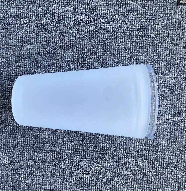 New Product 17oz Sublimation Blank Travel Water Glass Cup Plastic Lid and Straw Sublimation Frosted Glass