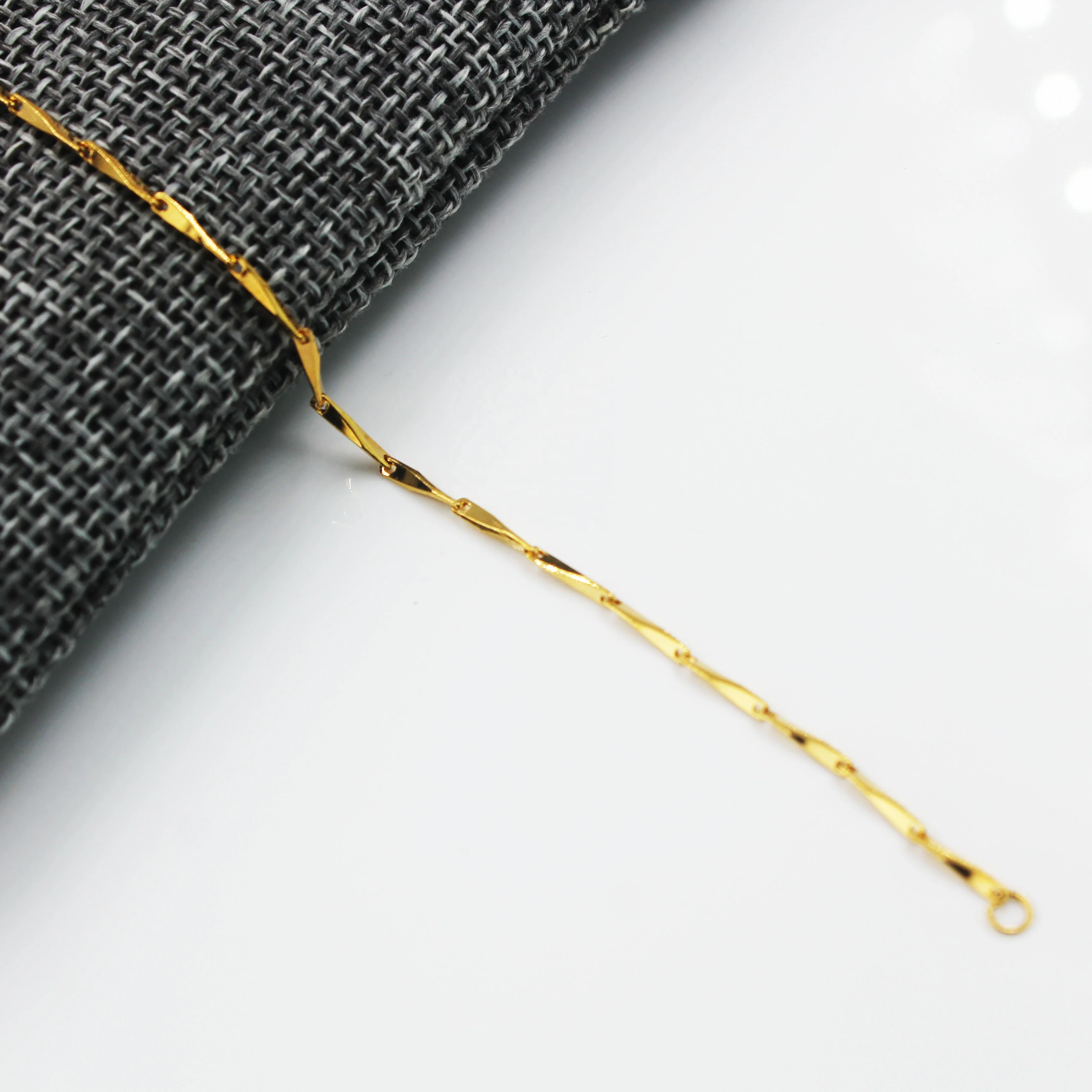 BMZ 18K 2 layers IP gold plating leaf fashion bracelet women 19*0.15cm fashion gold thin chains bracelet