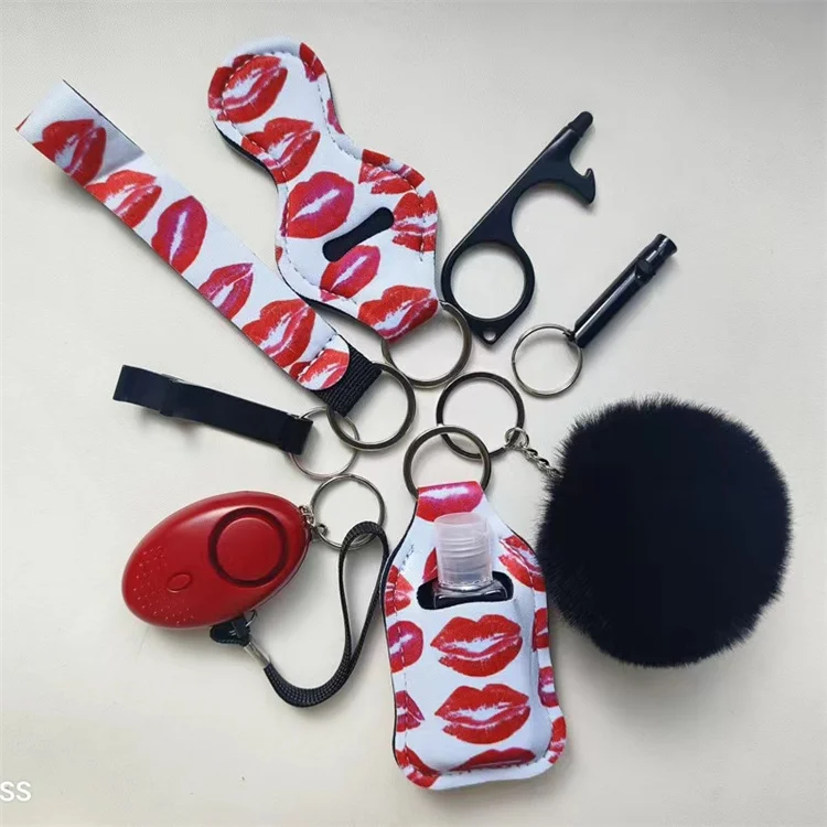 hot sale 8cm Charm Self Defense Key Chain Accessories Puff Ball Keyring Pompom keychain
