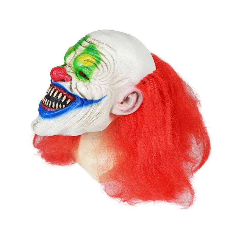 Evil Clown Mask Halloween Masks for Adults Latex Horror Halloween Masks for Men Halloween Props Scary Red