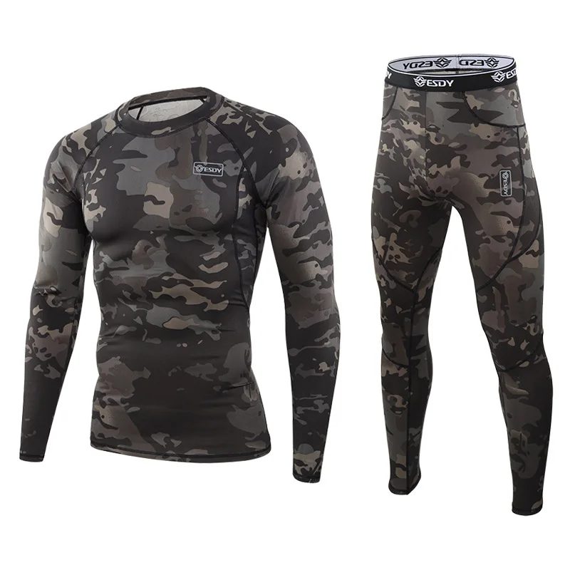 Aoyema Tactical Outdoor New Camouflage Thermal Underwear Woven Standard Adults Waist Breathable Men Underwear Cotton Boxer