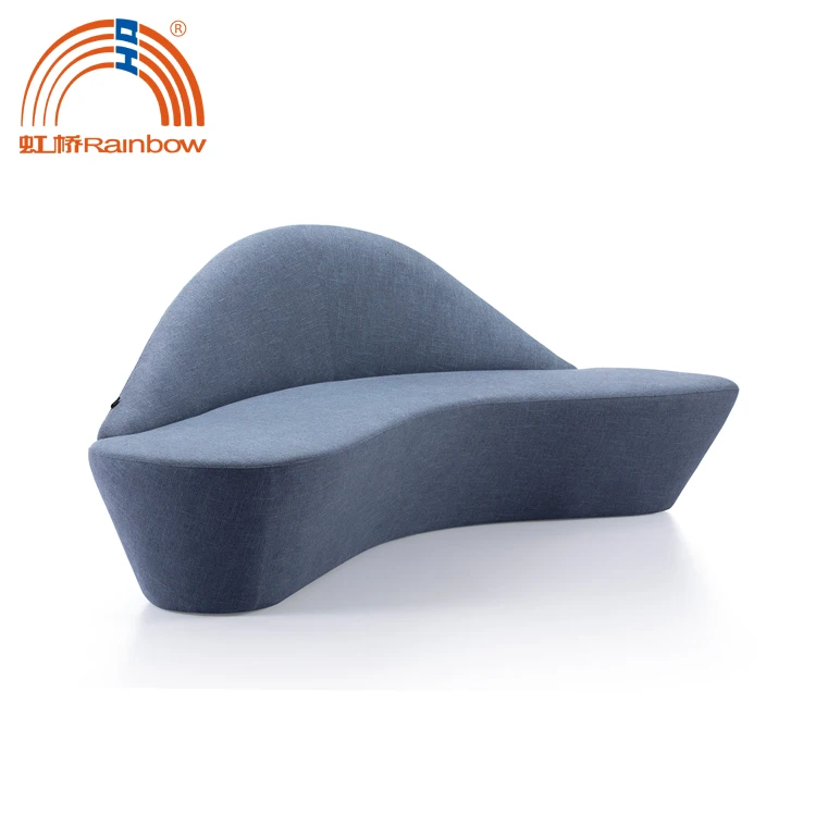 
S-127 modern stainless steel base half moon circle curved sofa furniture living room sofa design luxury sofa 