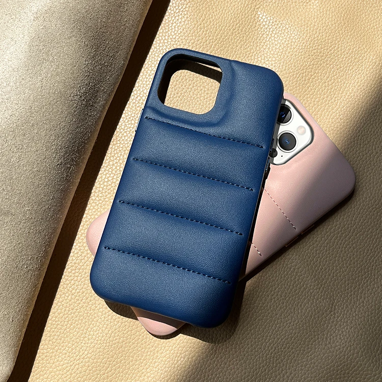 2022 New Arrival Street Fashion Edge Shockproof Slim Protective Cover Down Jacket Phone Case