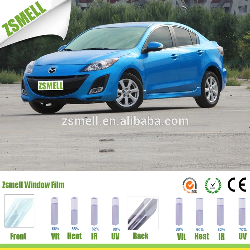Zsmell best heat rejetion film and  high clear nano ceramic 2 ply  Self Adhesive for  car window film