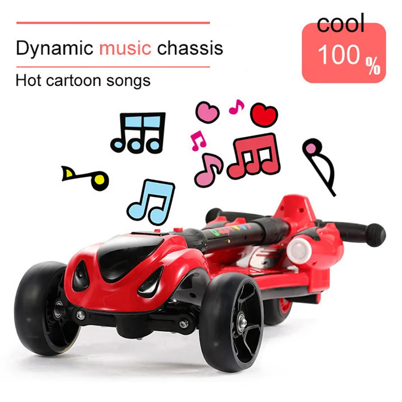 2023 New toy spray folding PU light kids scooter 3 wheel children scooter for kids children kick scooters for christmas gift