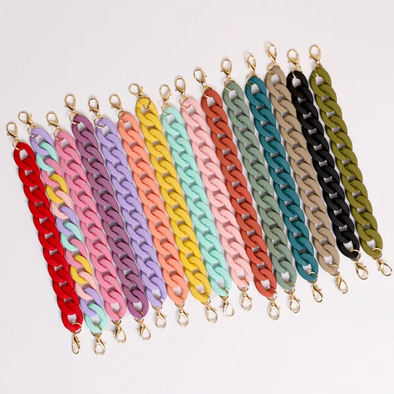 New candy color DIY mobile phone accessories phone case anti drop chain plastic opening luggage chain hardware accessories