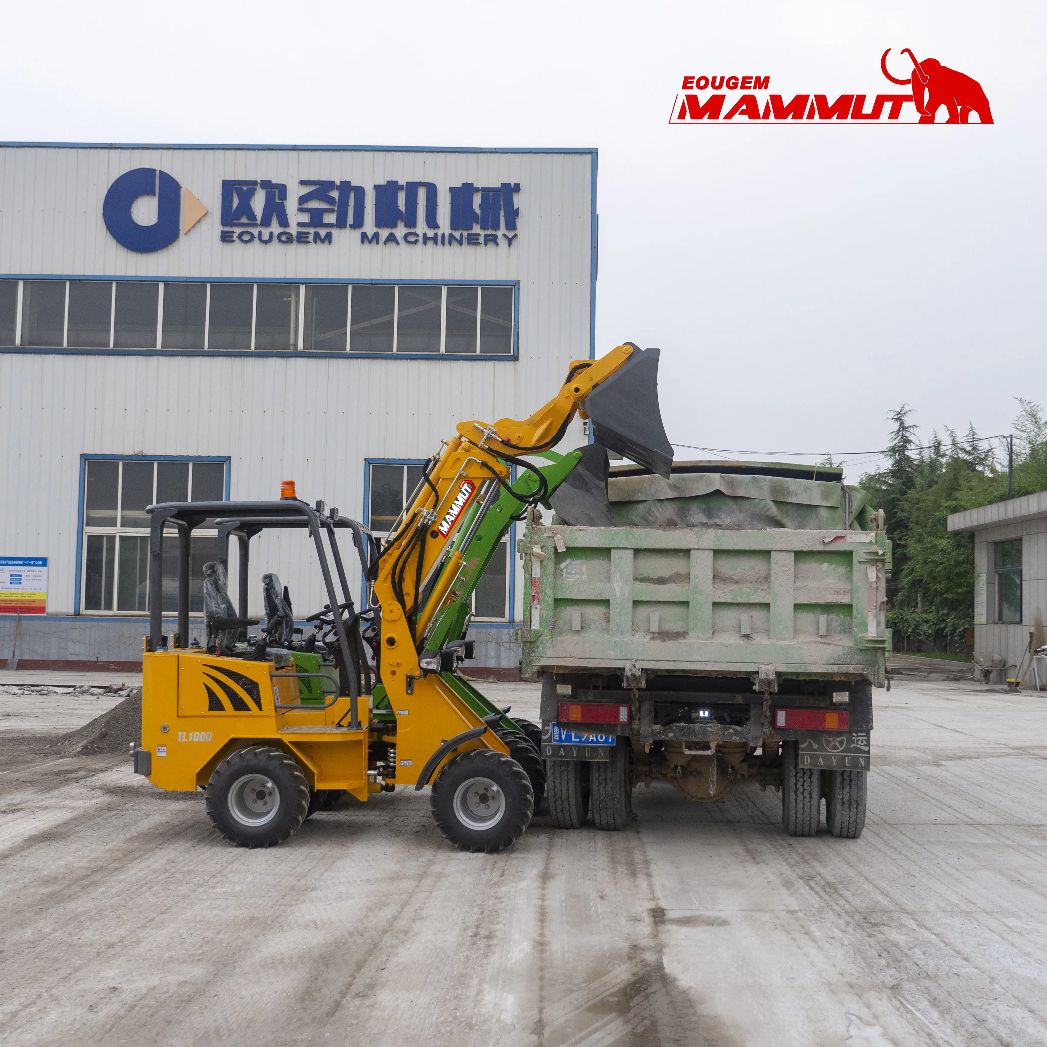 EURO 5 Mini Loader 1 2 3 Ton Dealer TL1000 Hydraulic China Telescopic 4x4 Diesel Front Wheel Loader For Sale