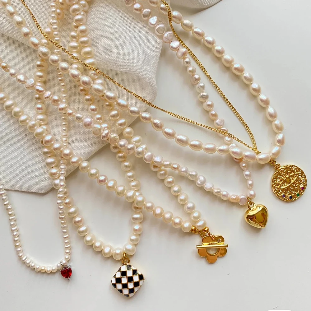 Factory Vintage Elegant handmade pearl womens mother of freshwater pearl necklace fine wedding jewelry