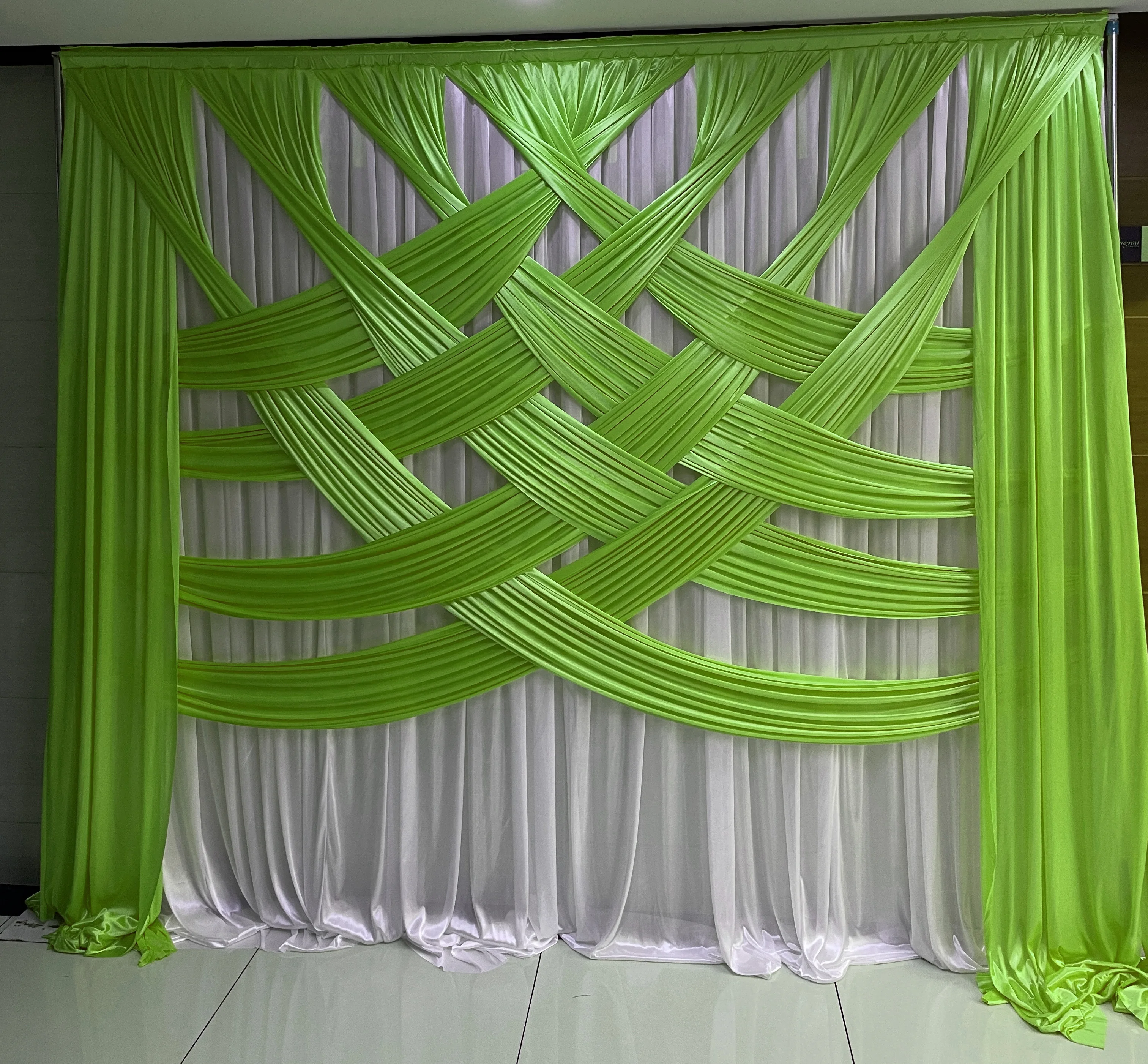 Hot Sale Multiple Types Drapes Ice Silk Curtain Wedding Backdrop Panels Wedding Backdrops Curtain Swag