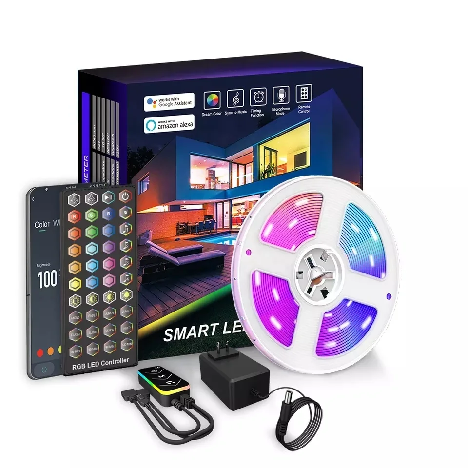 Светодиодные лампы RGB 5050 Tuya Bt Wi-Fi гибкая лента подсветка для телевизора украшение спальни поддержка Alexa Google Home