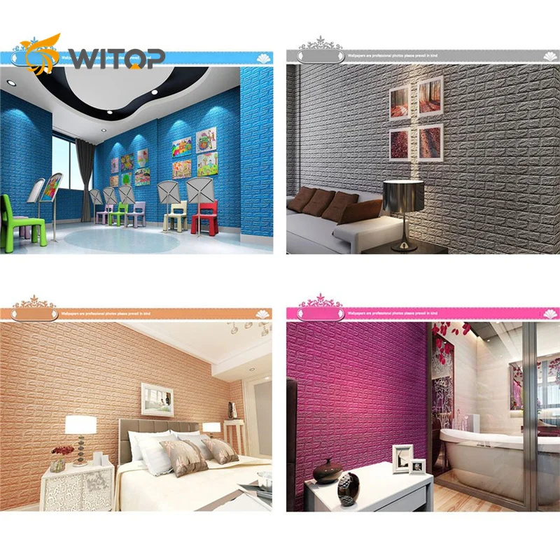 PVC Foam Wall paper Panel Brick Self Adhesive 3D Wall Sticker wallpapers/wall coating