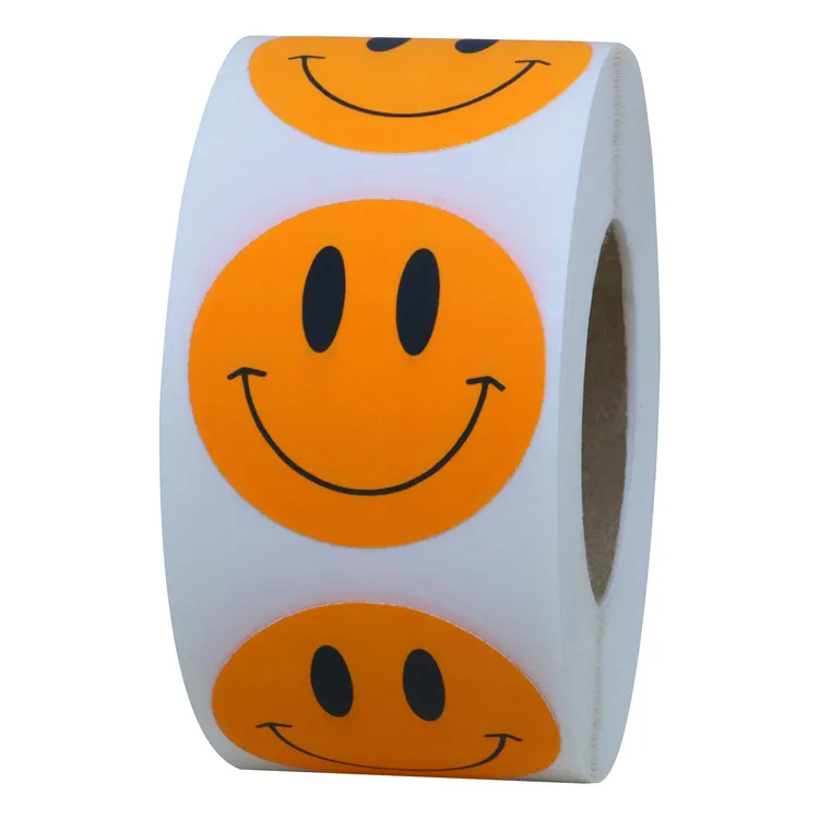 Hybsk Pure White Smile Face Mascot Animal Face Art Decorative Sticker(500 pcs)