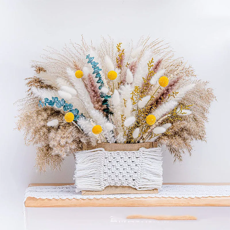 Natural Bouquet Fluffy Dry Flower Wholesale Decorative Vase Pampas Grass Flower Pompous Grass Dried Pampas Grass